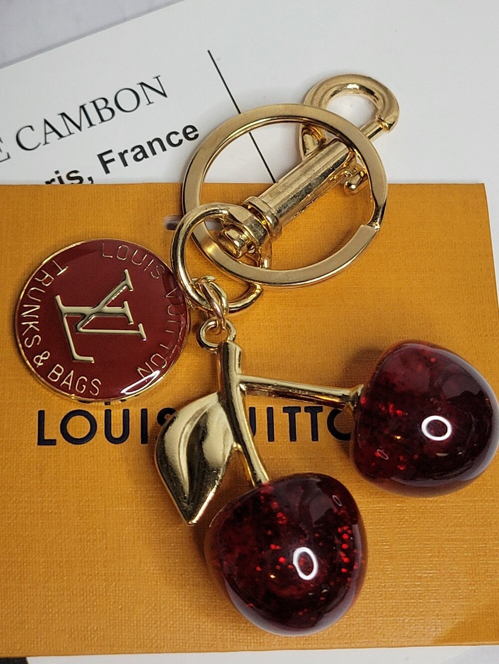 Louis Vuitton Trunks & Bags On Deep Red Cherry Key Chain Charm